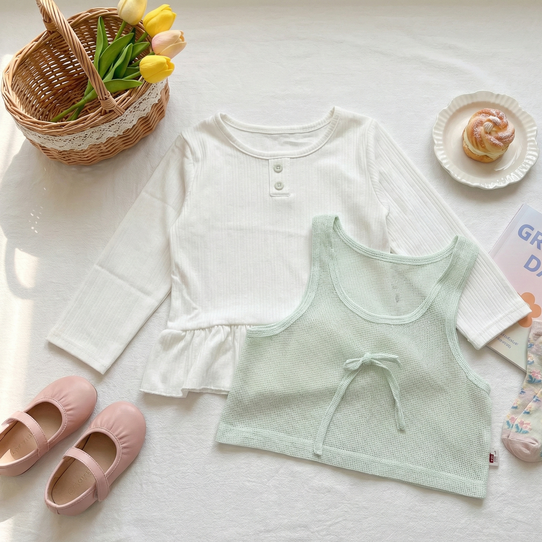 女童荷葉邊兩件式套裝(7)