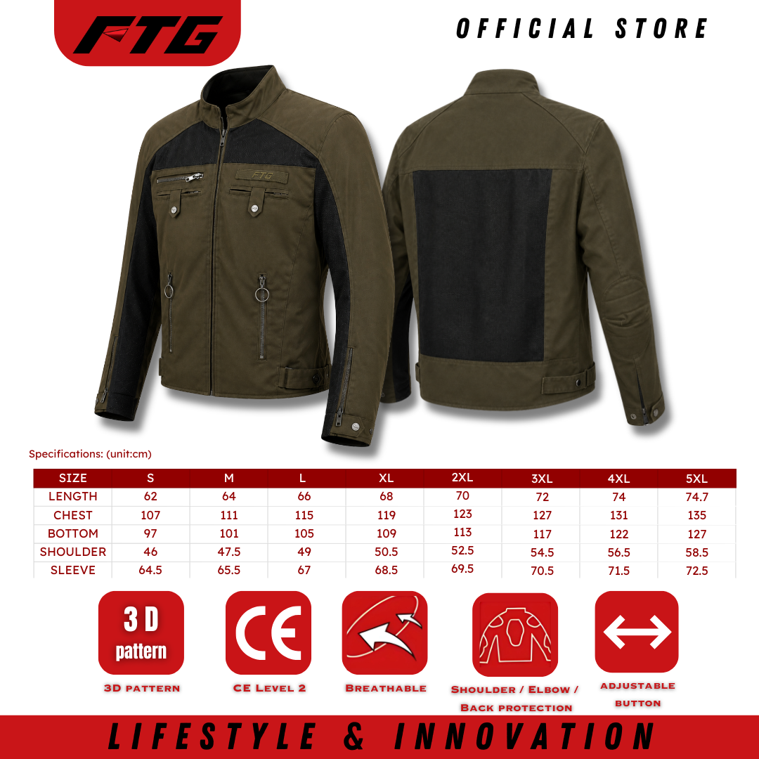 FTG Aeromax Classico size chart