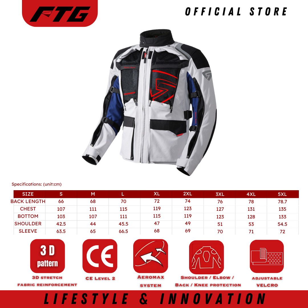 FTG Touramax size chart