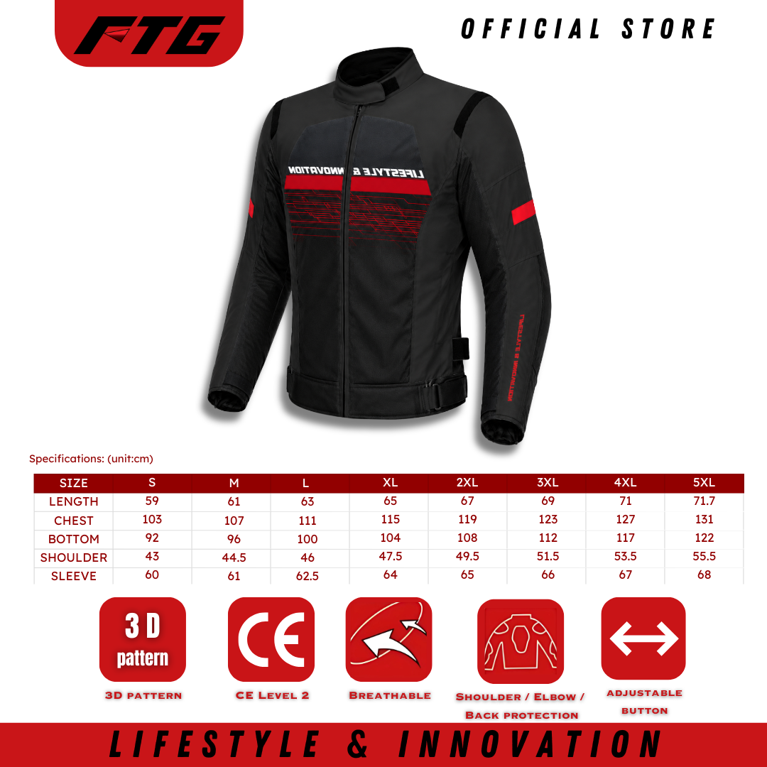 FTG Aeromax GPX-1 Black size chart