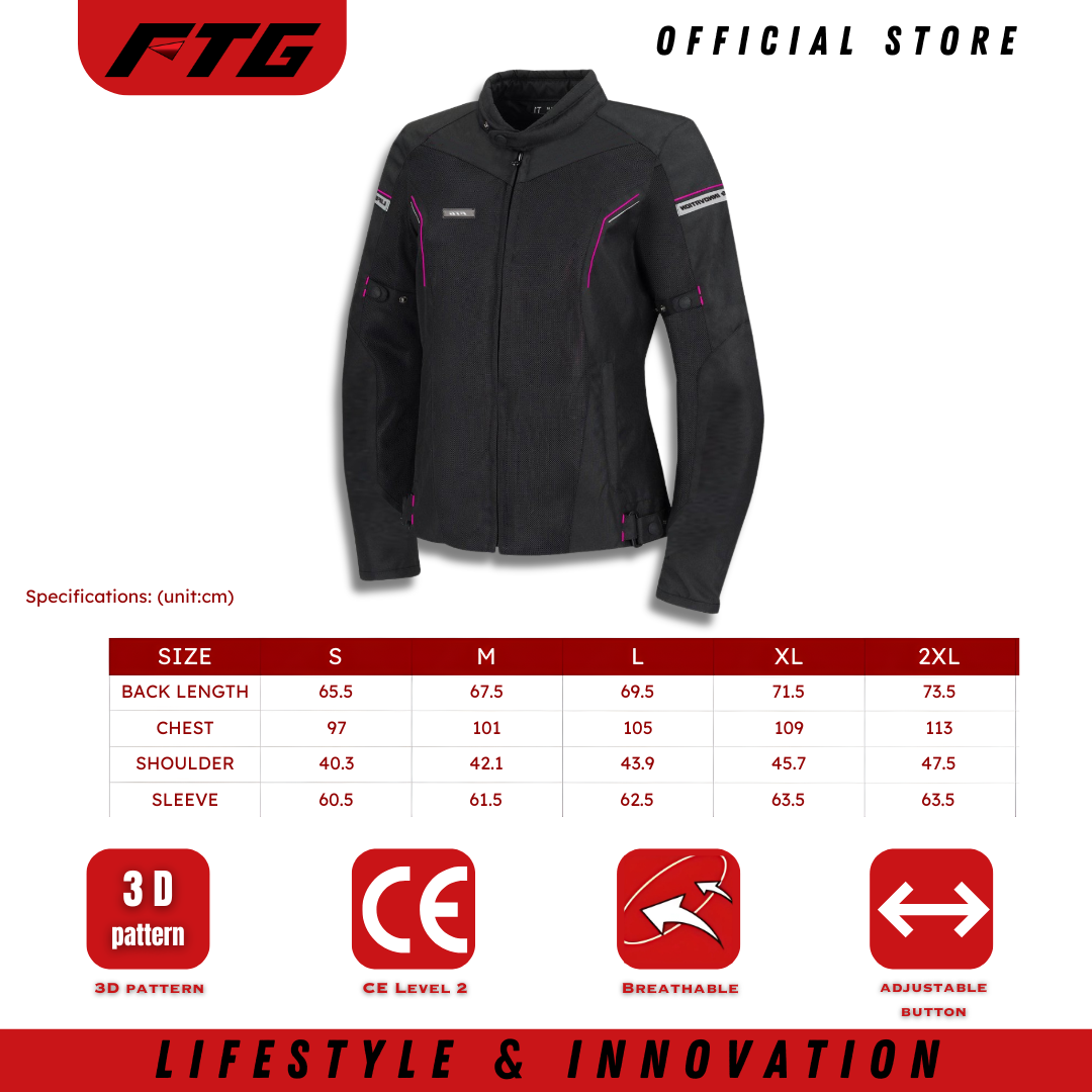 FTG LADY AEROMAX LUNA BLACK SIZING CHART