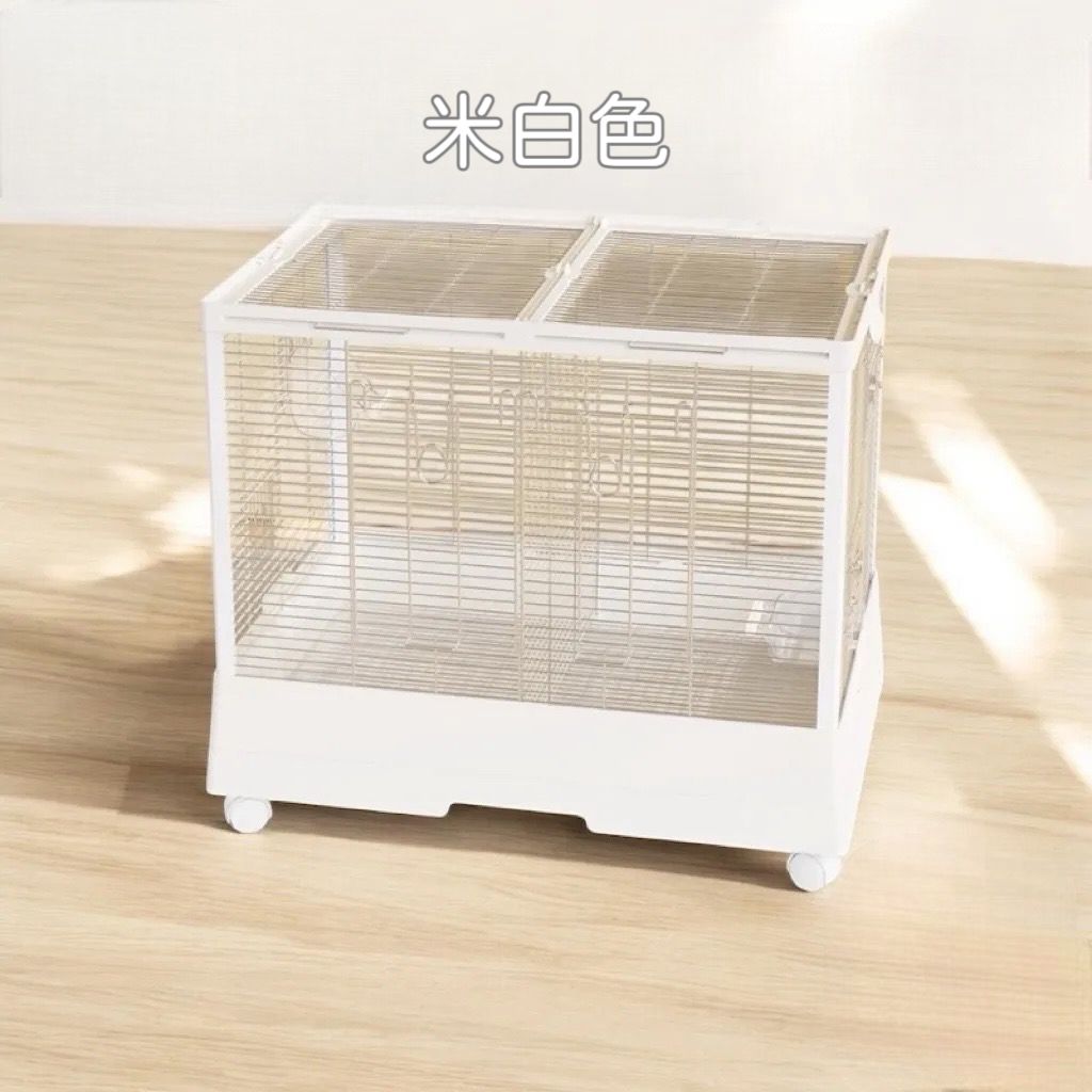 鳥籠　御盃 304不鏽鋼鸚鵡鳥籠L號小號(適用小型鸚鵡/附輪子/有外掛口/不鏽鋼