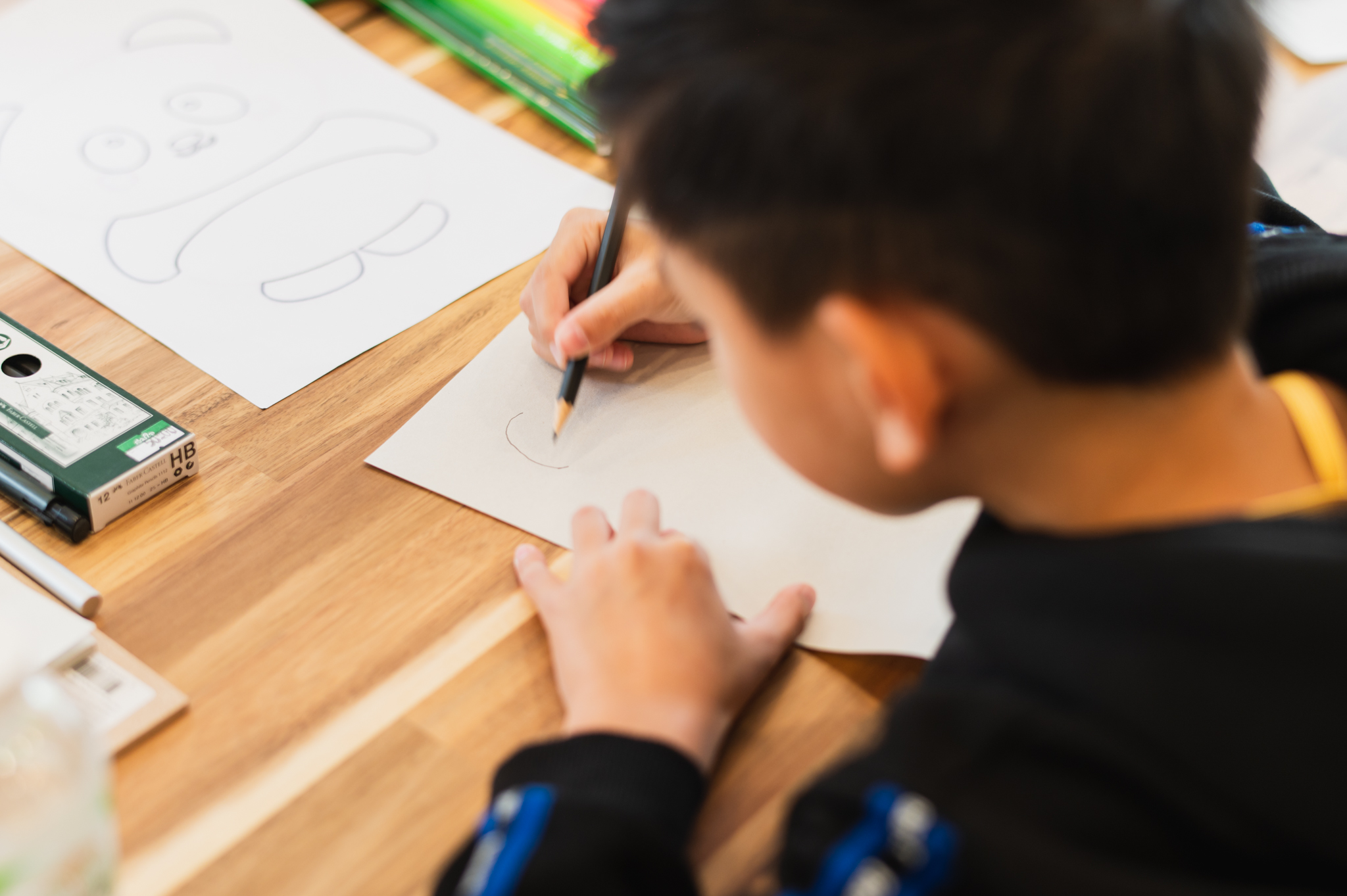 Art materials on kids' table