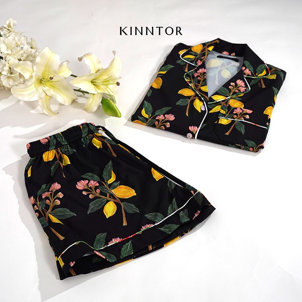 KINNTOR short pyjamas lemon black L01