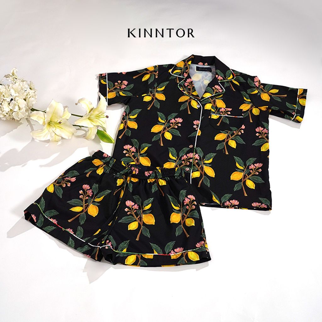 KINNTOR short pyjamas lemon black L02