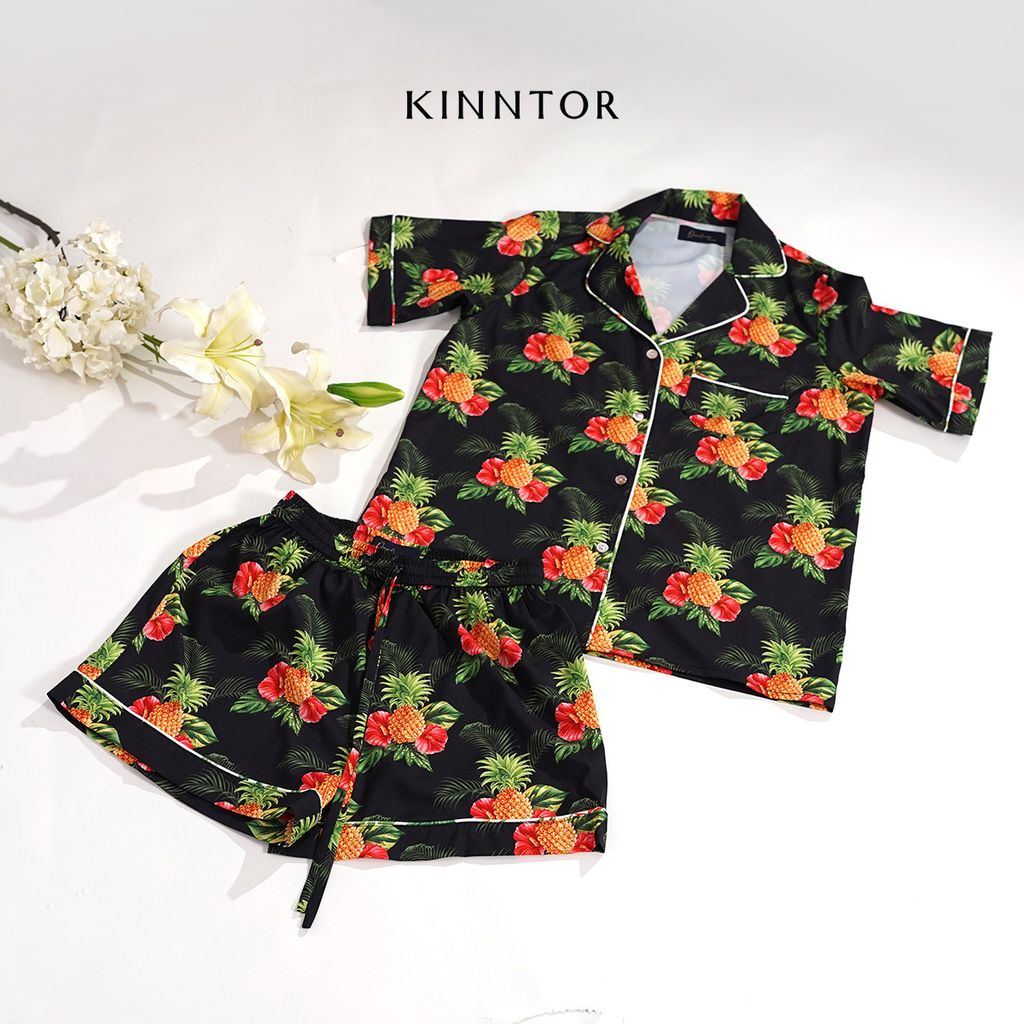 KINNTOR short pyjamas tropical black L02