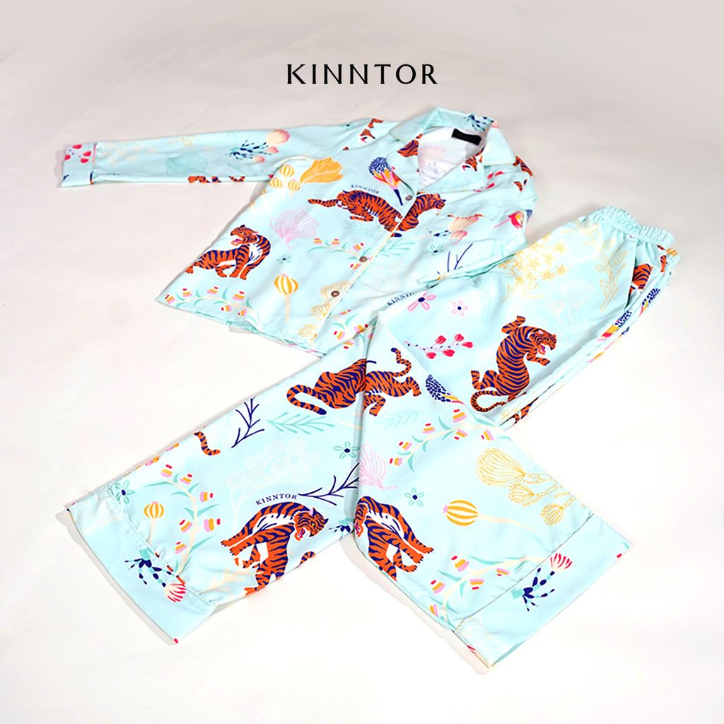 KINNTOR long pyjamas tiger cute mint L02