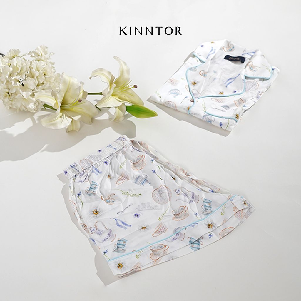 KINNTOR short pyjamas afternoon tea white S15_1_0