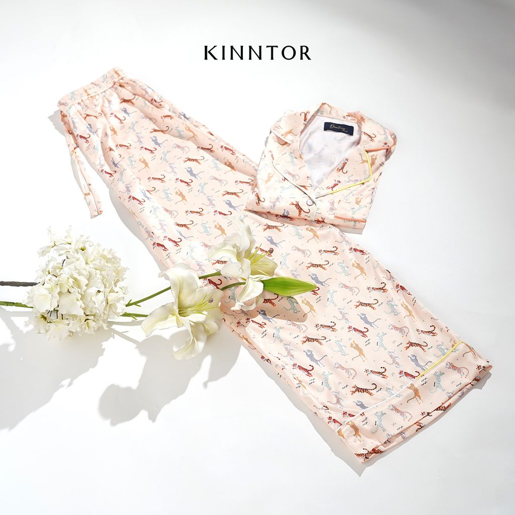 KINNTOR long pyjamas tiger gang cream L22_1_0
