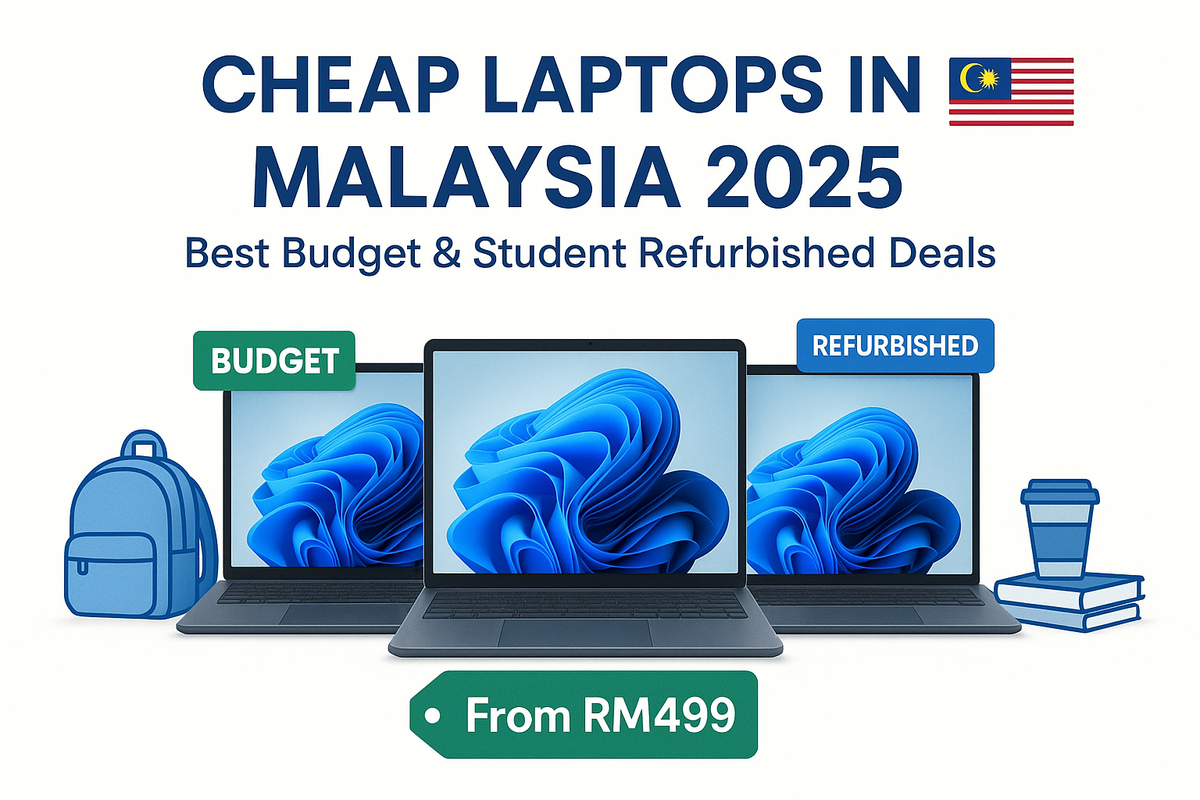 Cheap Laptops in Malaysia 2025 from RM499 – Best Budget & Student Refurbished Deals