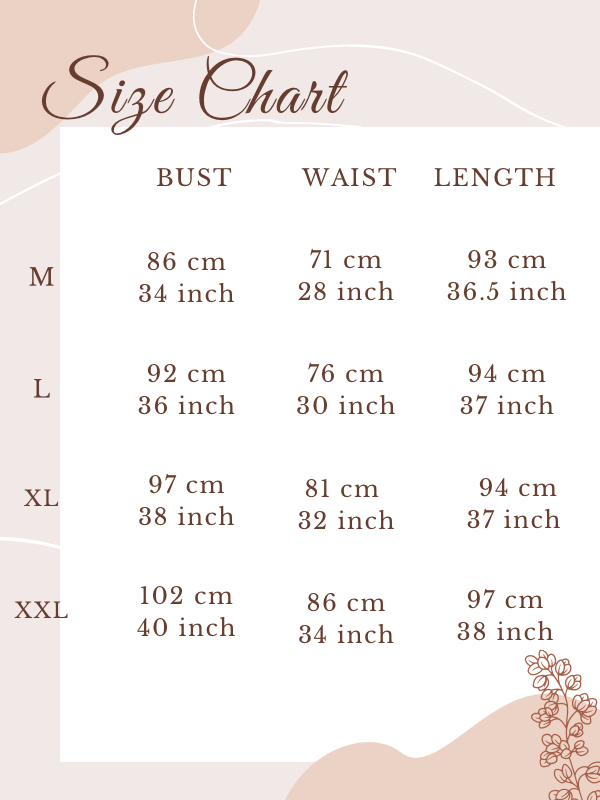 Size chart for Paris Dot Darling Dress
