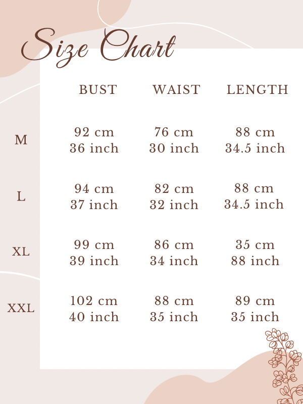 Size chart for Sachs Pleated Coat Dress