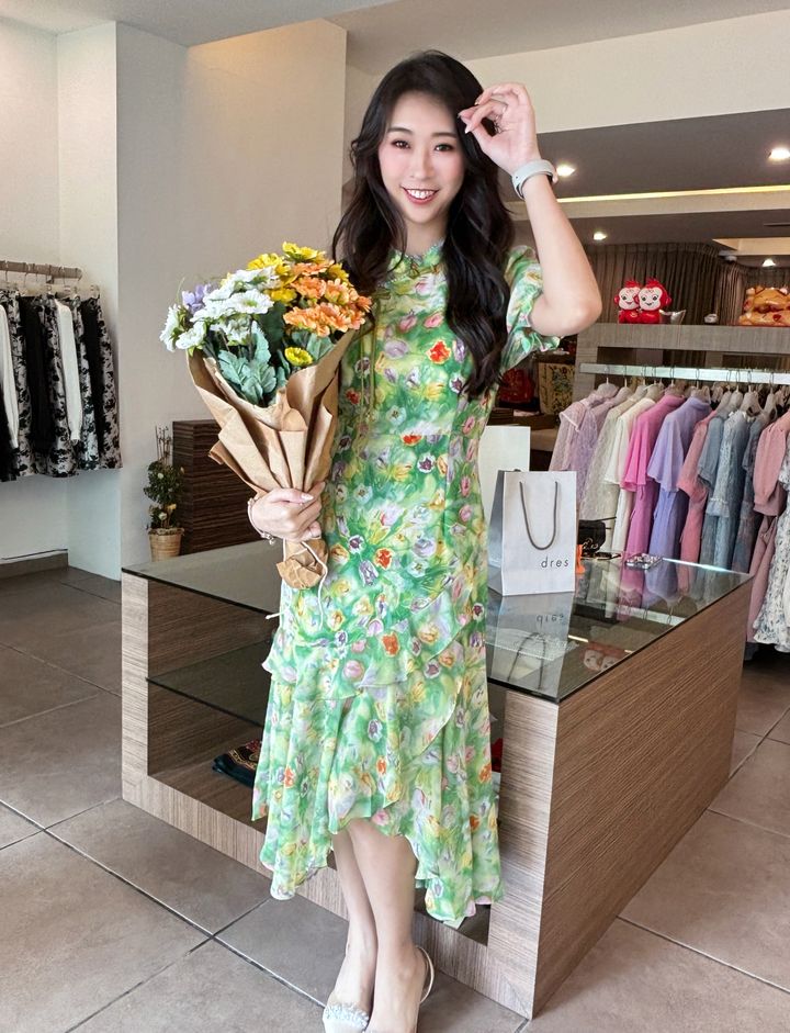 Chinese French Mermaid Dress 法中式鱼尾连身裙