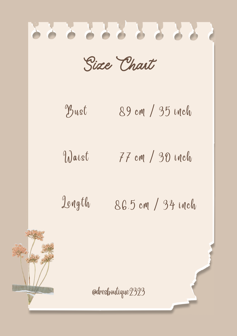 Size chart for Elly White Floral Lace Dress
