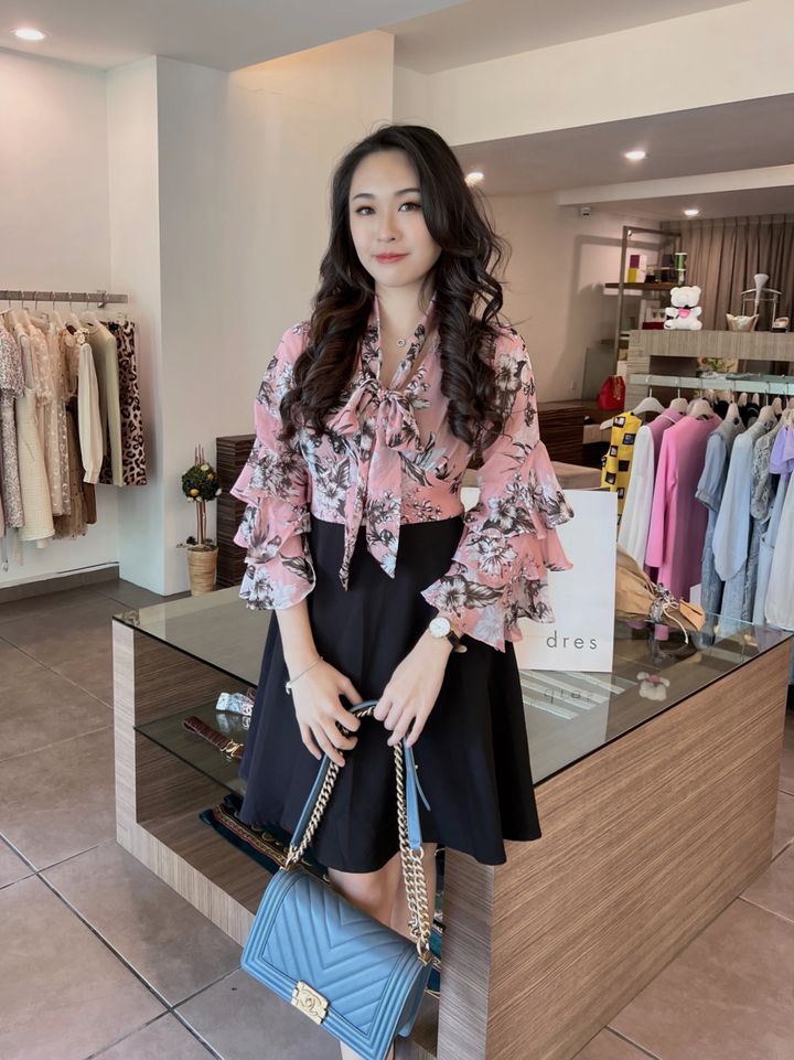 Crumble Floral Chiffon Dress 优雅印花连身裙