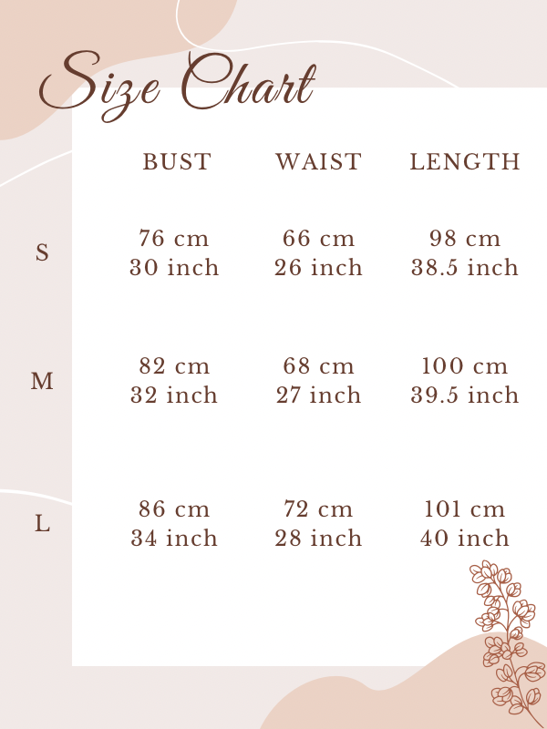 Size chart for Oasis Pleated Sheer Dress