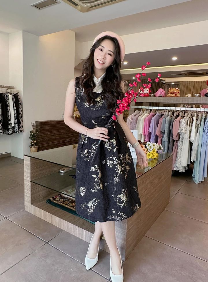 Sleeveless Diane Cute Modern Chinese Dress 改良新中式印花无袖连身裙