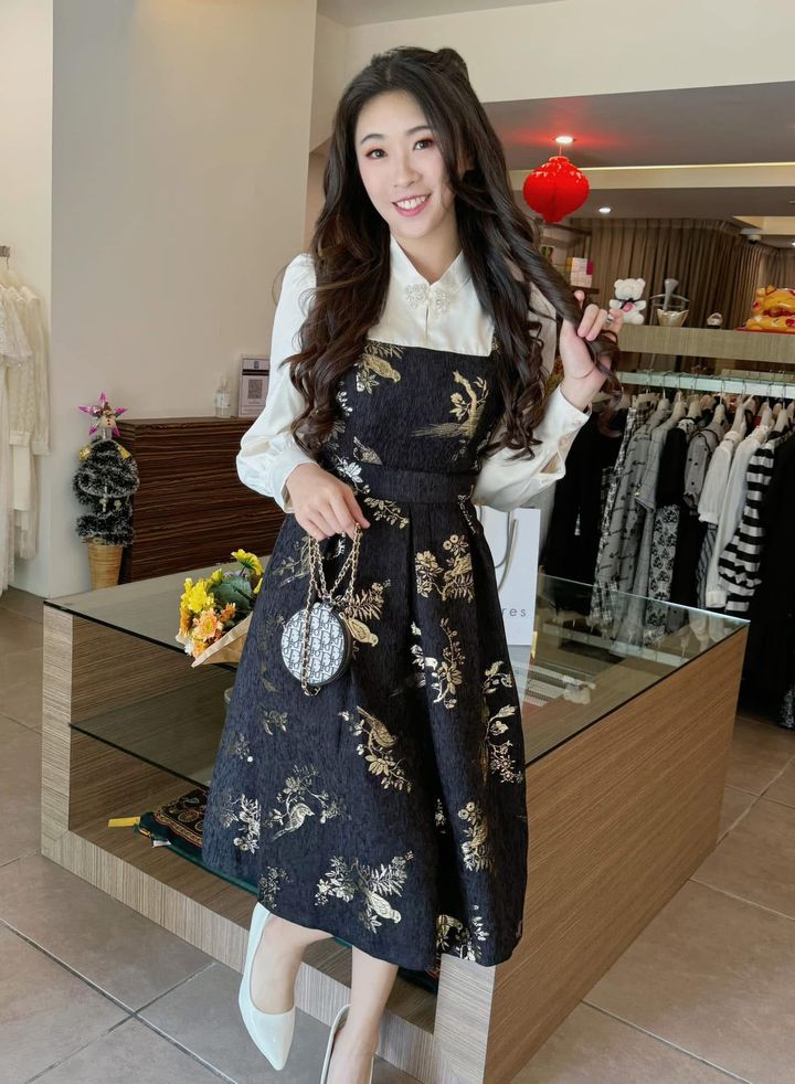 Diane Cute Modern Chinese Dress 改良新中式印花连身裙