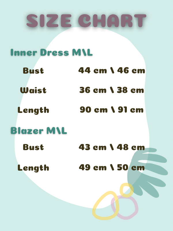 Size chart for Venya Diego Tweed Set Dress