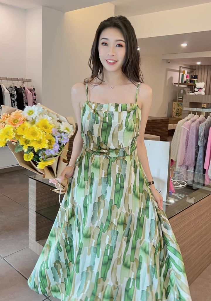 Massimo Holiday Dress 百搭条纹水印花连身裙