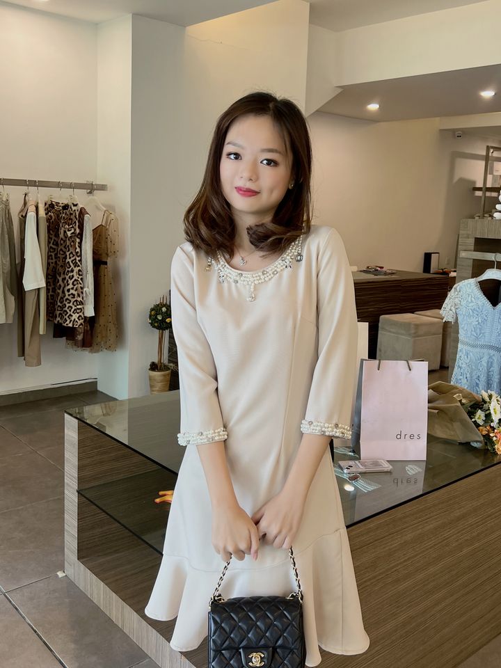 Pearl Guest Dress 高贵简约连身裙