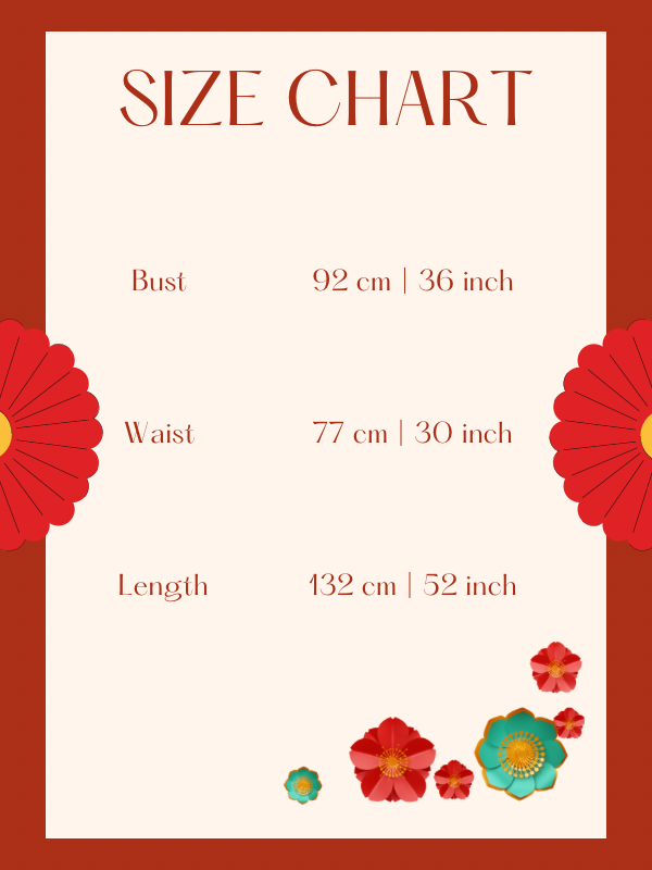 Size chart for Pinky Bow Jumpsuit