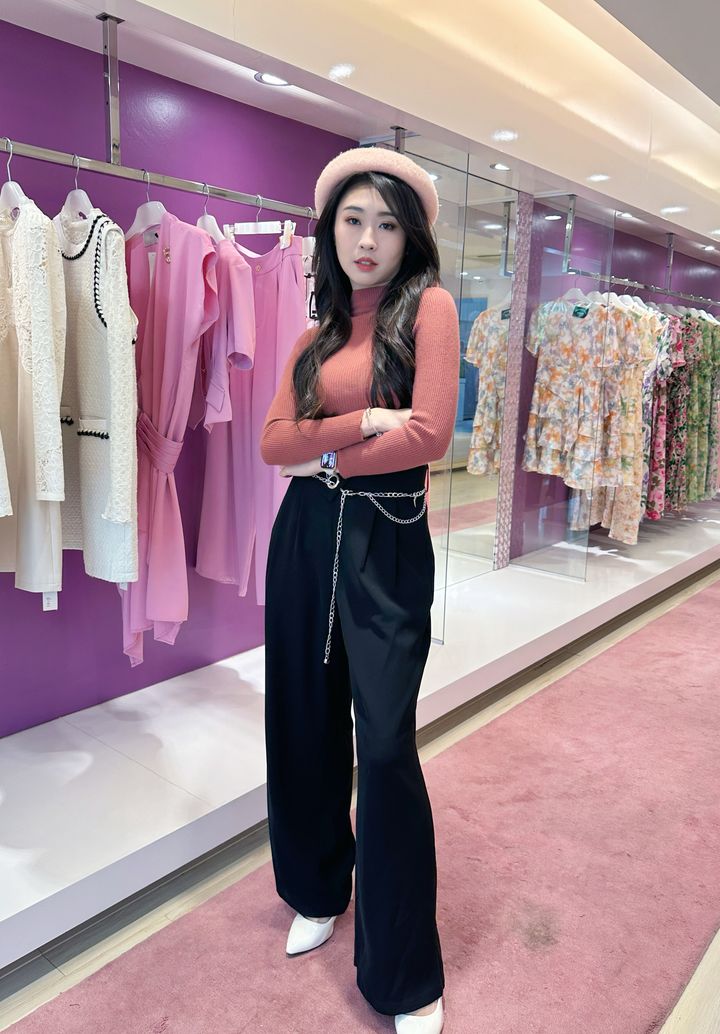 Rose Mock Neck Top 玫瑰粉半高领上衣
