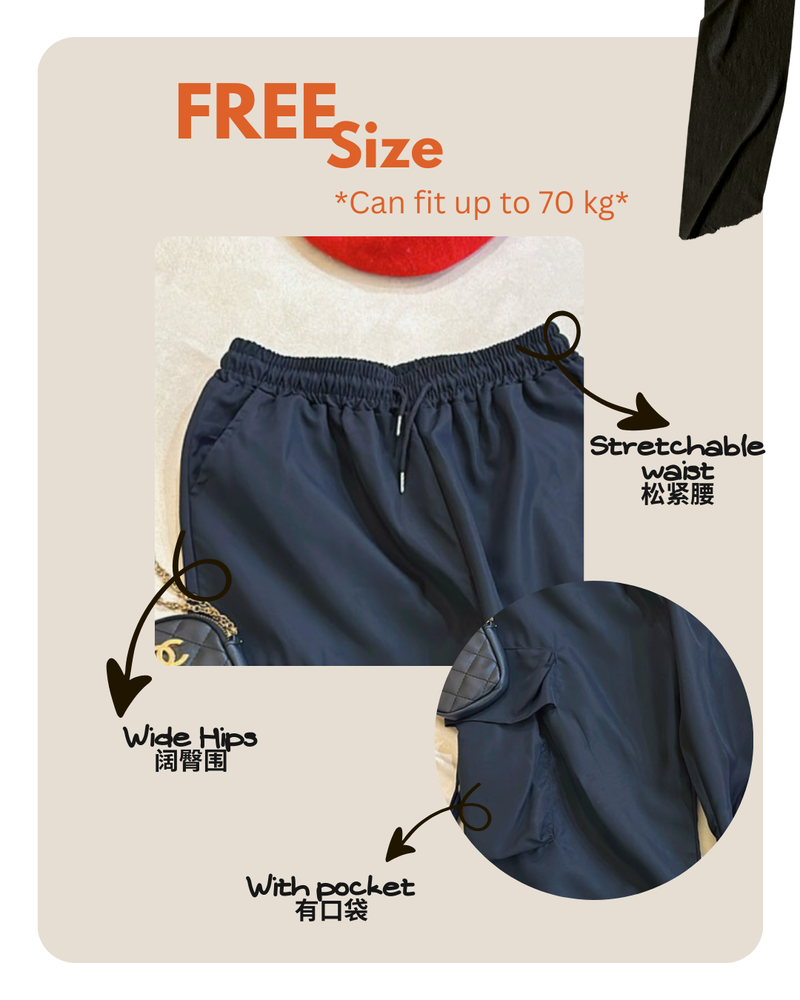Size chart for Obsidian Black Cargo Pants