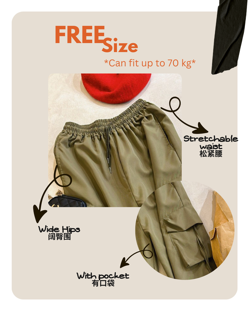 Size chart for Olive Green Cargo Pants