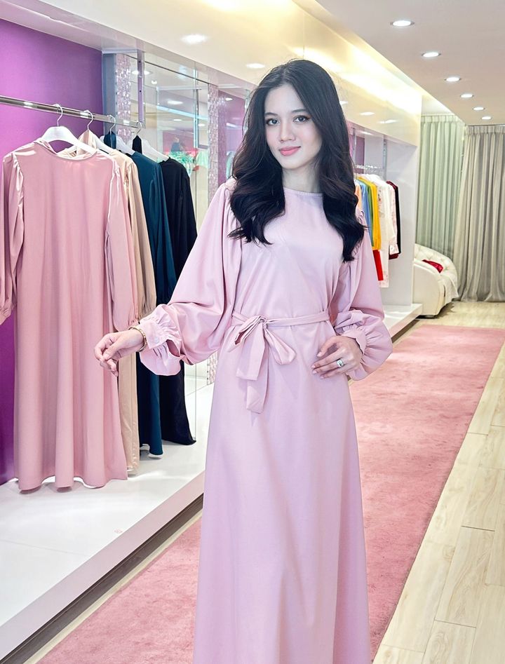 Blush Elegance Puff Sleeve Dress 莹粉优雅连衣裙