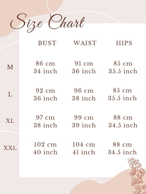 Size chart for Cerise Royale Tweed Set Wear