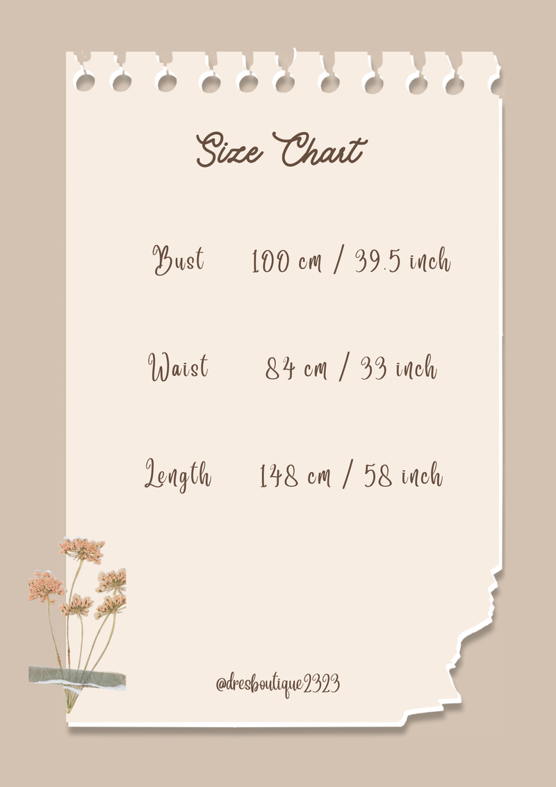Size chart for Brynn OL High Waist Jumpsuit OL高腰连体裤