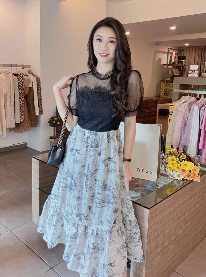 Cora Ink Wash Dress 水墨印花连身裙