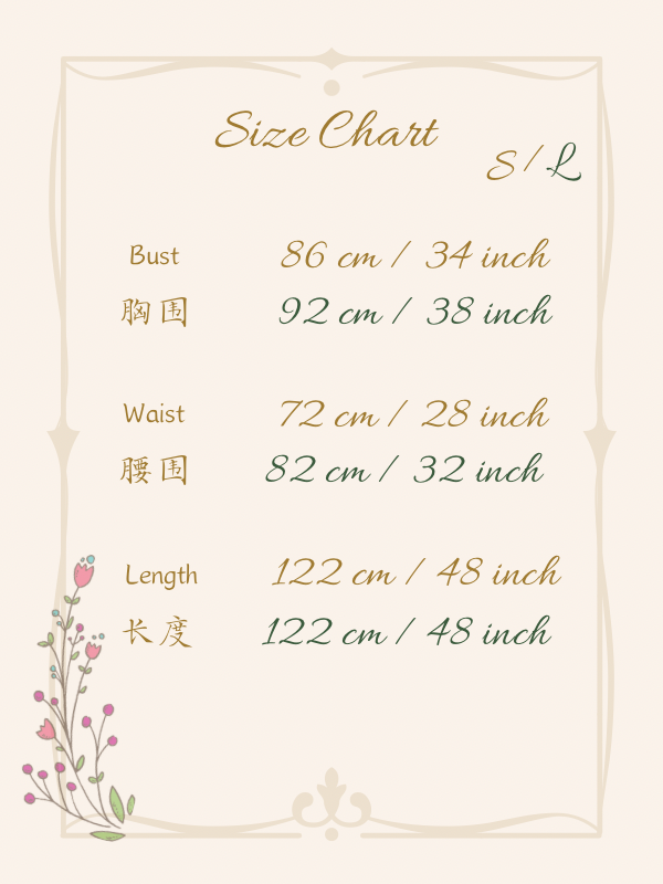 Size chart for Melinda Polo Loose Dress