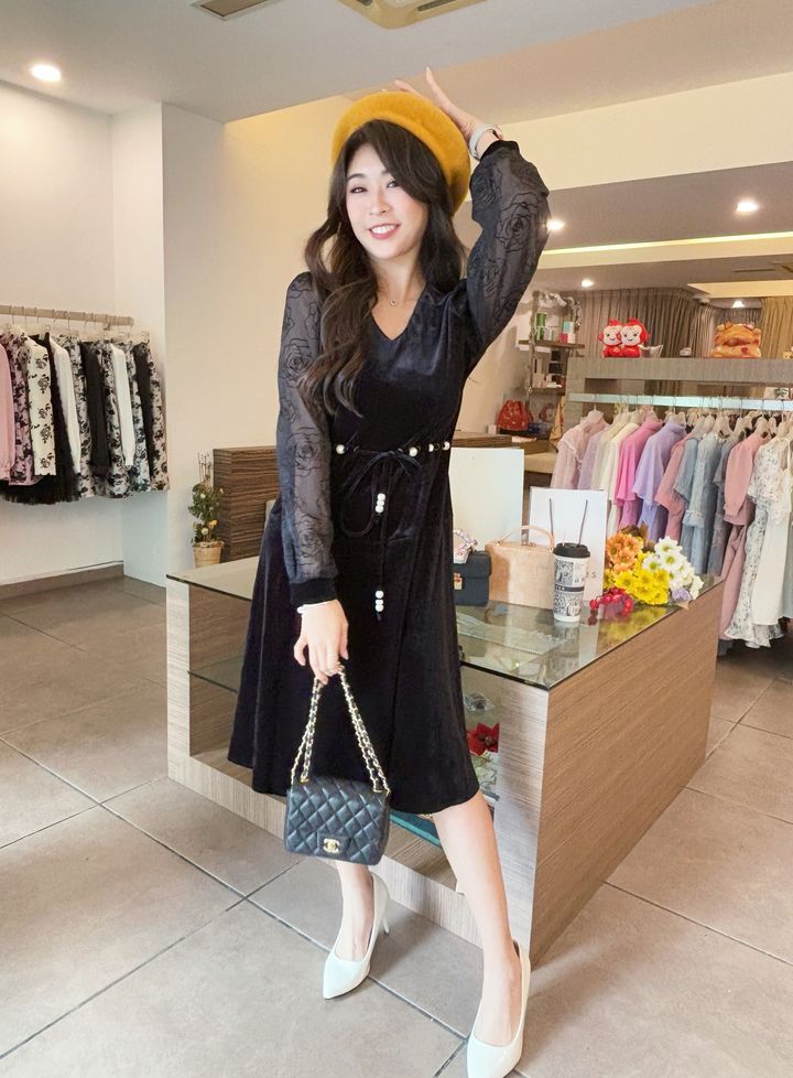 Mystic Noir Velvet Dress 神秘私语连身裙
