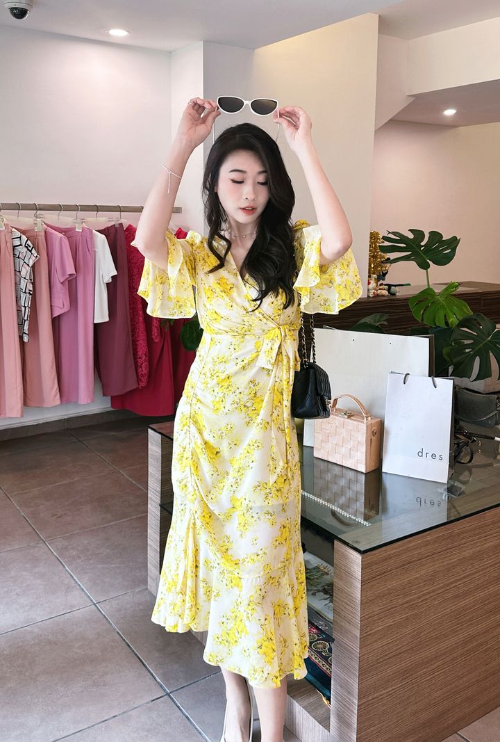 Lemon Bloom Chiffon Dress 阳光午后连身裙