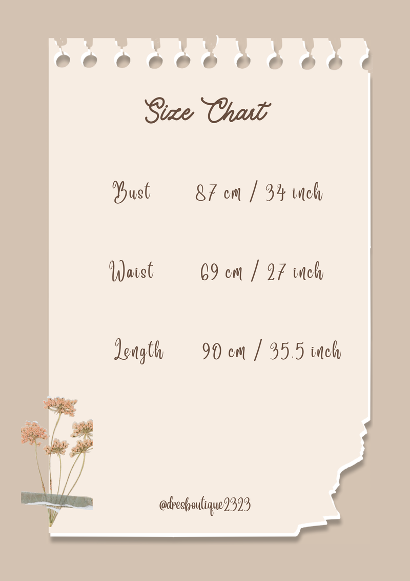 Size chart for Celestial Blue Butterfly Modern Oriental Cheongsam