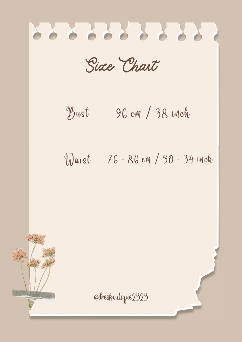 Size chart for Pink Éclat Modern Oriental Set Wear