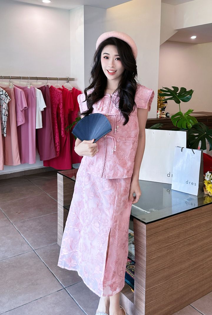 Soft Blush Luxe Modern Oriental Set Wear 柔粉臻雅新中式套装