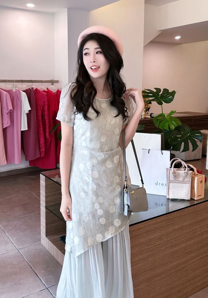 Yulan - Mint Chiffon Dress 薄荷玉兰轻纱连身裙