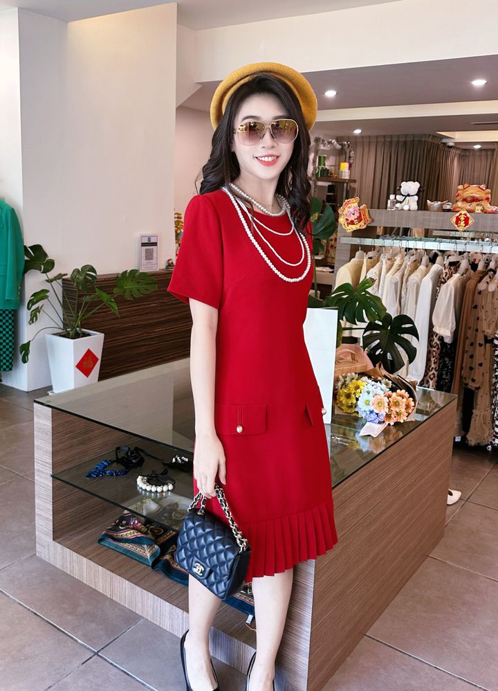 Red Prosper Modern Oriental Dress 瑞红连身裙