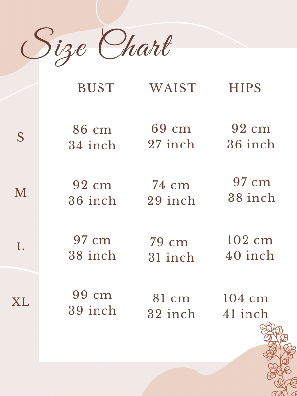 Size chart for Ivory Lace Modern Chinese Cheongsam