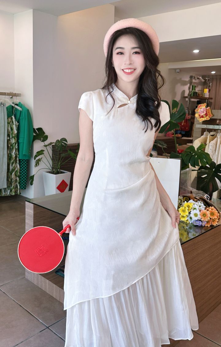 Ivory Harmony Modern Chinese Dress 和韵新中式连身裙