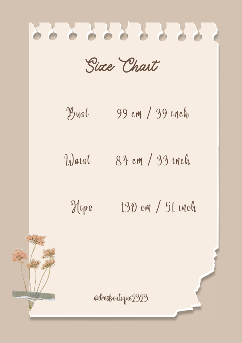 Size chart for Ivory Harmony Modern Chinese Dress