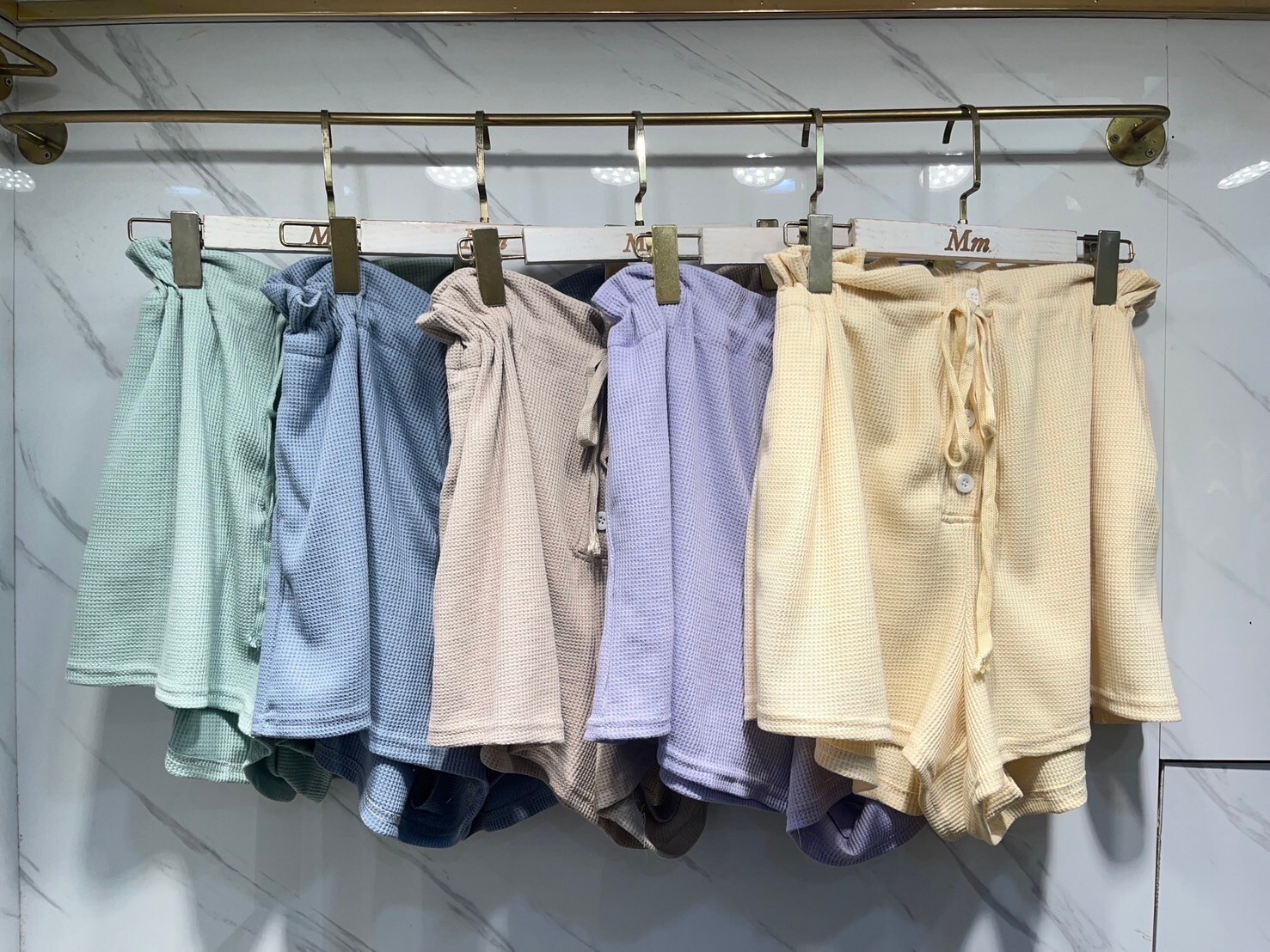 MUMUZI 華夫格短袖休閒套裝 中大尺碼 MC01419-3