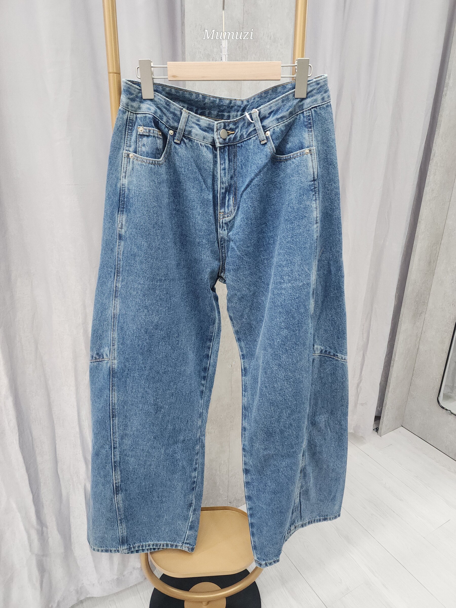 MUMUZI 復古彎刀褲 中大尺碼 MC28039