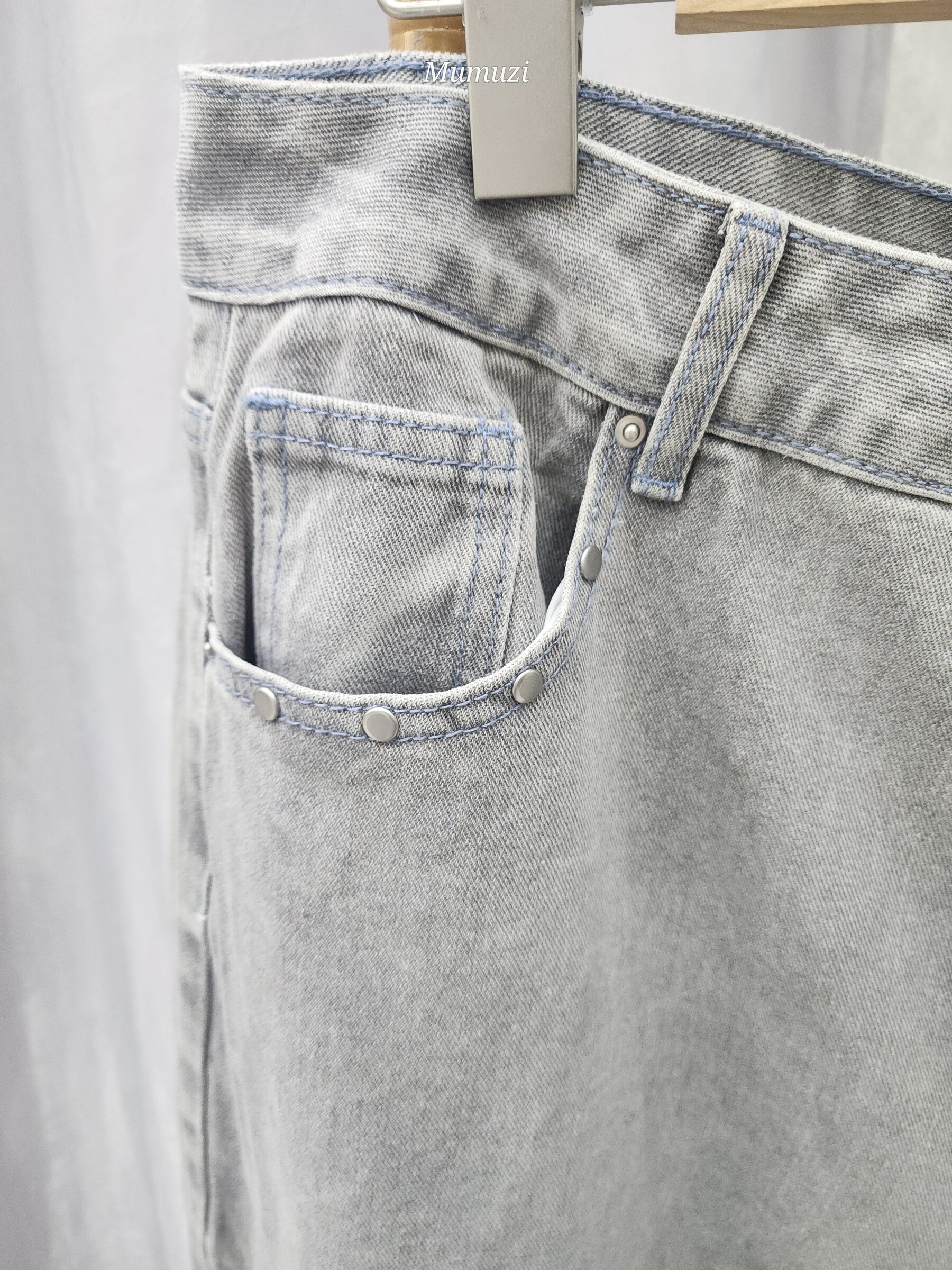 MUMUZI 卯釘闊腿褲 中大尺碼 MC8345-2