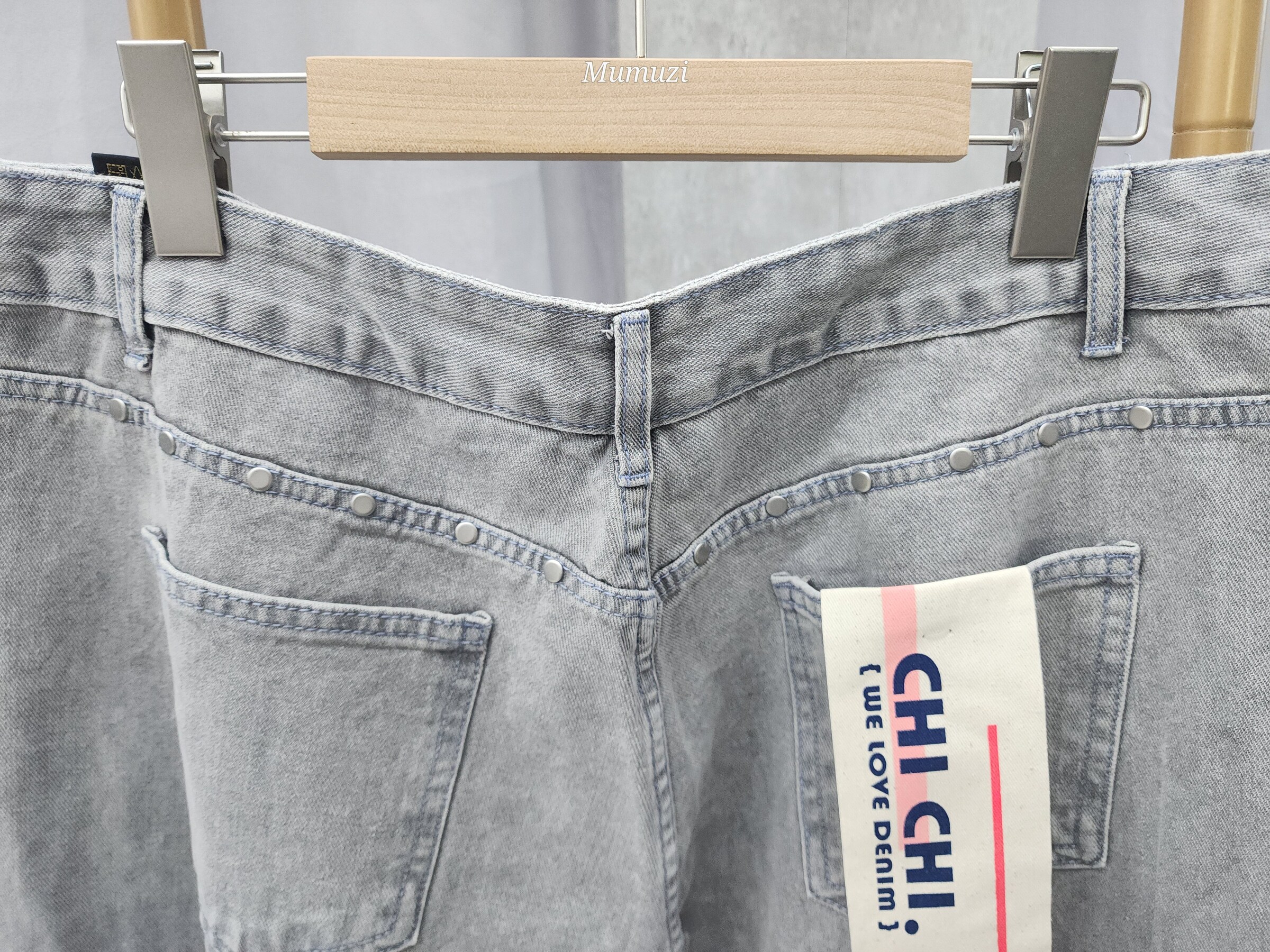 MUMUZI 卯釘闊腿褲 中大尺碼 MC8345-3