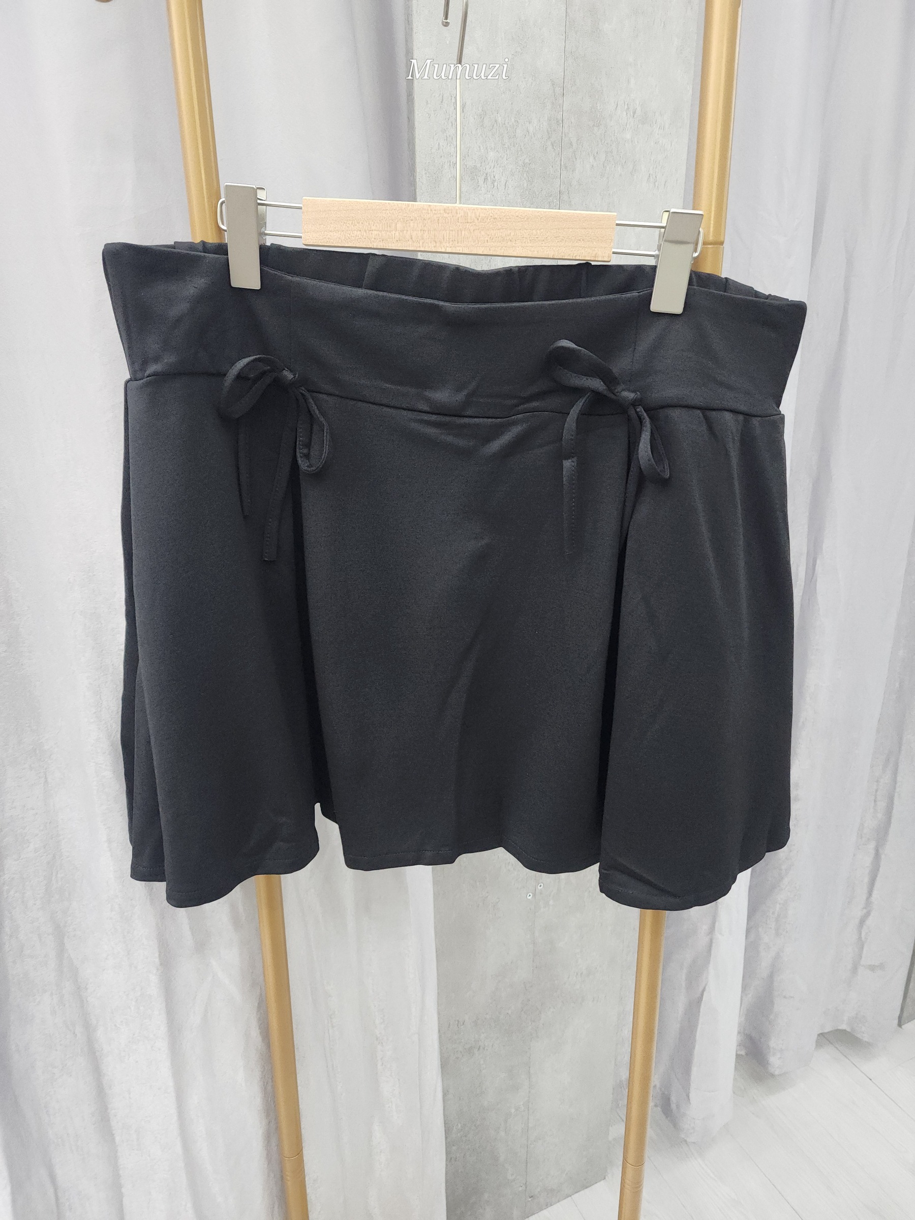 MUMUZI 高腰蝴蝶結系帶短裙 中大尺碼 SF6769