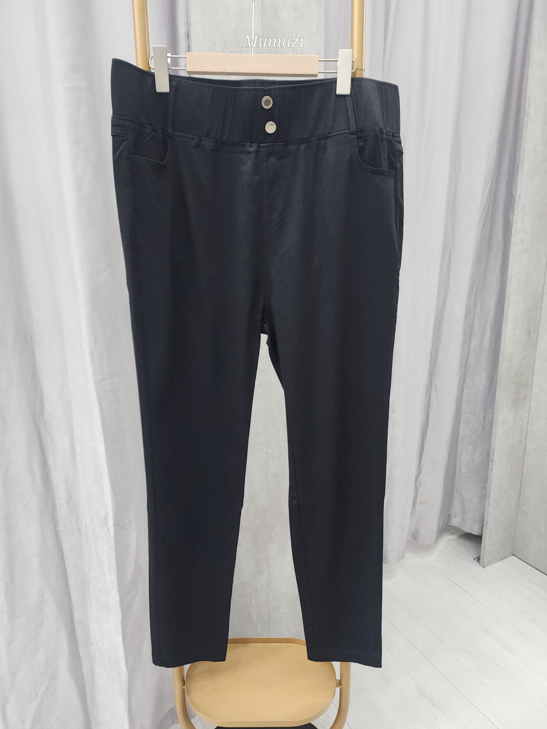 MUMUZI 雙排扣高腰內搭褲 中大尺碼 SF6710